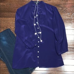 Silk button down top
